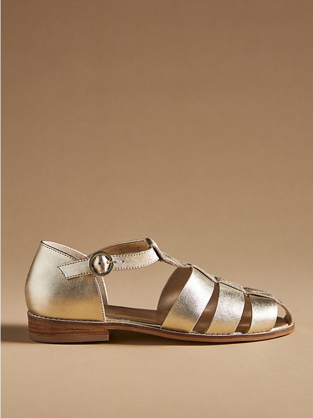Anthropologie pilcro fisherman leather sandals size 37 gold